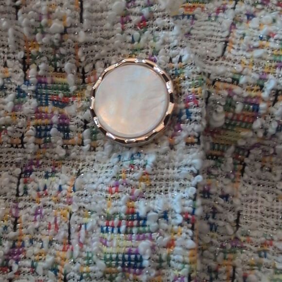 Dazy Sleeveless Textured Tweed Pastel Rainbow Halter Vest Women's XL NWT - Picture 3 of 11